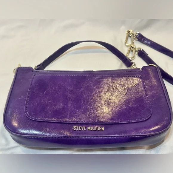 Steve Madden Deep Purple Crossbody Clutch Purse - Picture 4 of 16
